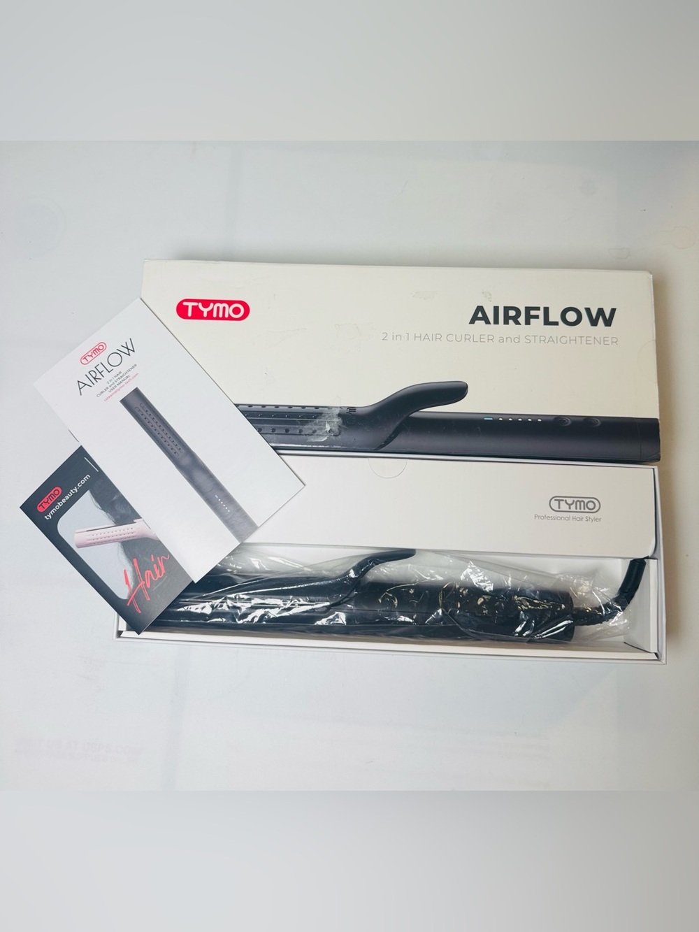 TYMO Airflow 2-in-1 Black Hair Curler & Straightener